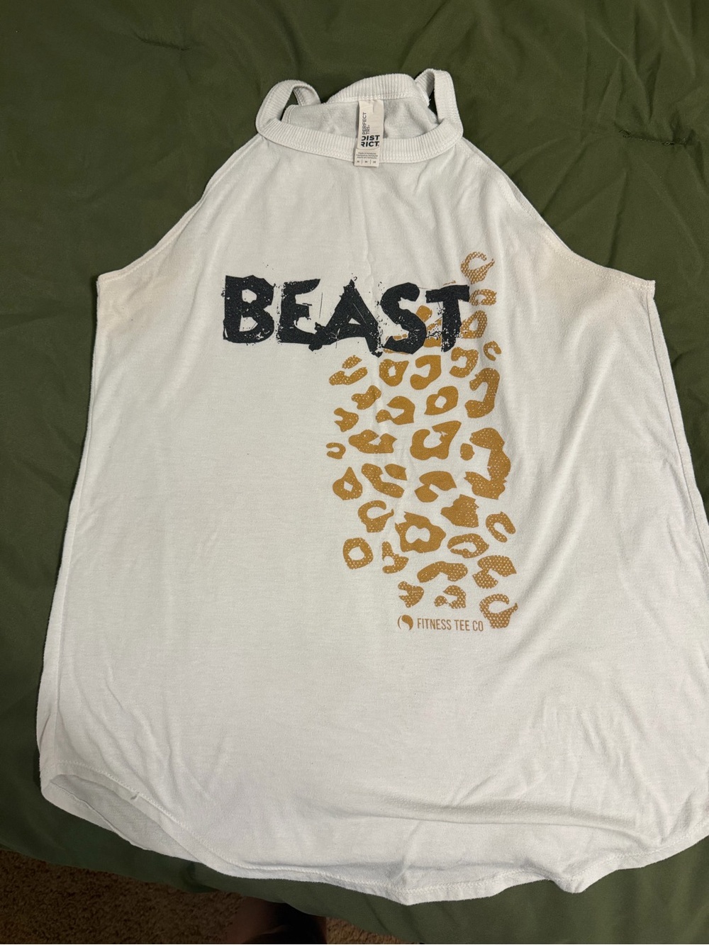 Women's White 'BEAST' Leopard Print Tank